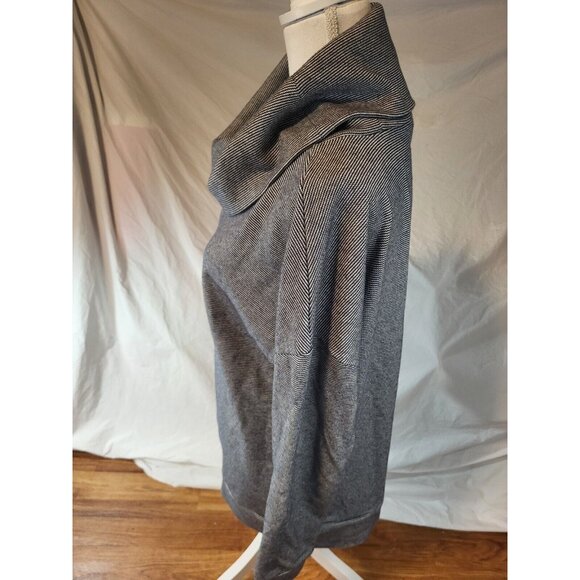 LL Bean Signature Sweater Women M Cowl Neck Blue Stripe Nautical Coastal Preppy‎ - Picture 4 of 5